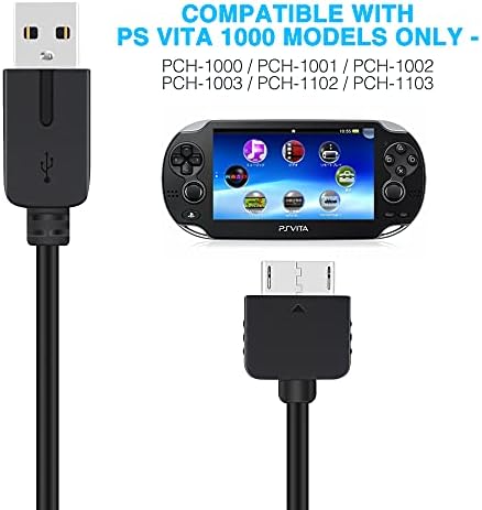 3.9ft PS Vita Charger Cable, 2 in 1 USB Data & Power Charger Cord Replacement for PlayStation Vita 1000 (Only Compatible with PSV 1000)
