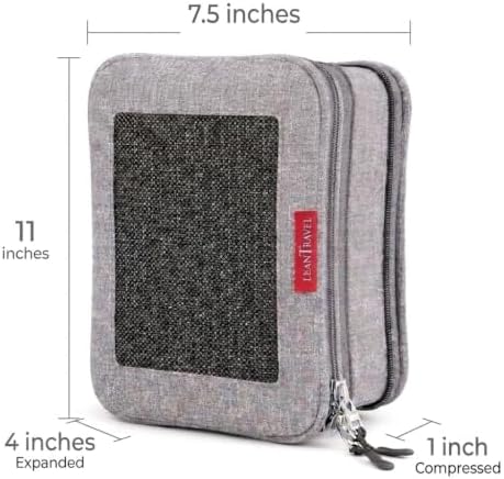 LeanTravel Premium Compression Packing Cubes for Travel - Suitcase Organizer Bags with Double Zipper & Breathable Mesh Panel - Space Saving Carry On Luggage Essentials (6-Pack, Grey)