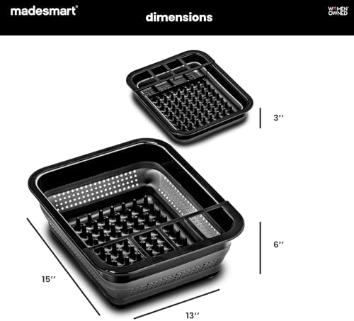 madesmart Sink Collapsible Dish Rack, White