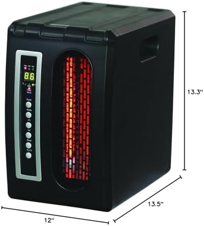 Comfort Glow Space Heater, Portable Quartz Heater with Remote - QDE1320 | 3 Infrared Quartz Elements Space Heater for Indoor Use, 1500 Watts