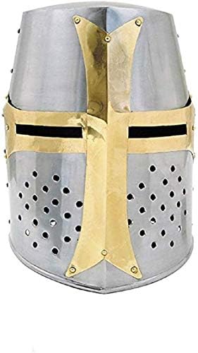 Medieval Warrior Templar Crusader Knights Helmet Wearable for Adult Medieval Costumes