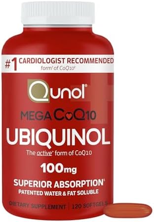 Qunol Mega Ubiquinol CoQ10 100mg, Superior Absorption, 100 Softgels | #1 Cardiologist Recommended Supplement for Heart Health, Coenzyme Q10 Supplement to support Vascular Health & Cellular Energy