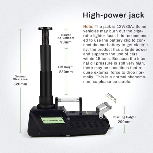 15 Ton Electric Hydraulic Car Jack,12V DC Electric Floor Jack with LED