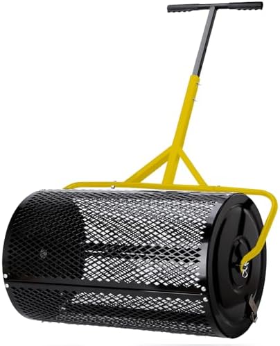 2026 Upgraded 30 Inch Compost Spreader, 26 Gal/99L Large Capacity Heavy Duty Peat Moss Spreader for Lawn, Stable T-Handle Manual Spreader for Top Soil