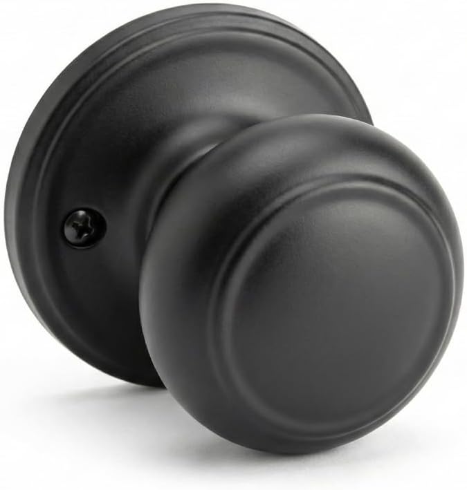 Copper Creek Colonial Privacy Interior Door Knob – ANSI Grade-3 Certified, Modern Heavy Duty Handle, Easy Install and Reversible for Bedroom, Bathroom and Closets – Satin Stainless (1 Pack)