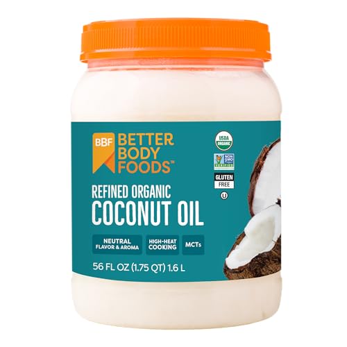 BetterBody Foods Refined Coconut Oil 56 Fl Oz, Organic, Non-GMO