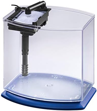 Aqueon LED MiniBow Small Aquarium Fish Tank Kit with SmartClean Technology, Blue, 1 Gallon