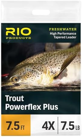 RIO PRODUCTS Trout Powerflex Plus Leader, Pre-Tied Loop for Easy Rigging, High Performance Tapered Leader Line