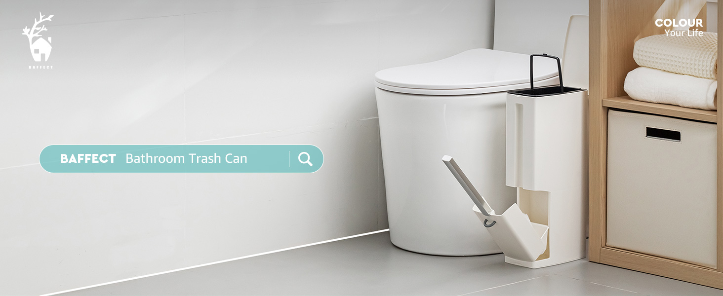 trash can toilet brush lid bathroom RV narrow slim