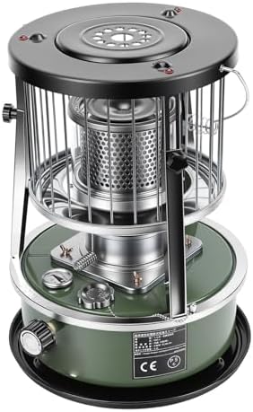 Portable Kerosene Heater, 2.6KW 5.2L Adjustable Height Cold Rolled Plate Stainless Iron, with Manual Ignition