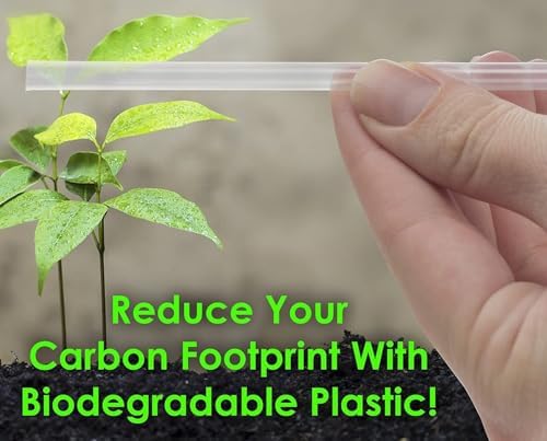 Clear Plastic Straws 200 Bulk Pack. Reduce Your Carbon Footprint With a Compostable, Plant-Based, Eco-Friendly Drinking Straw! Individually Wrapped