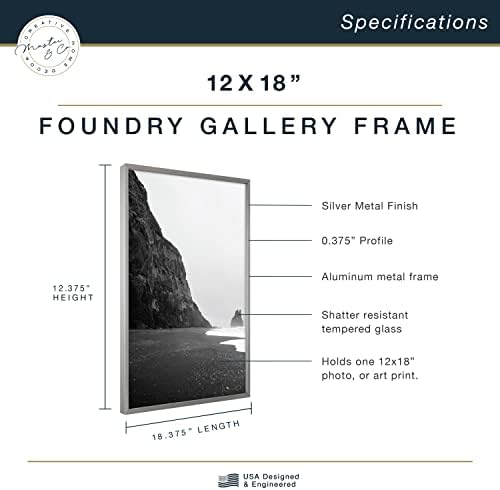 MCS Master & Co. Foundry Metal 12x12 Matted Picture Frame with 8x8 Photo Display