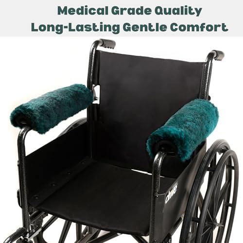 Natural Sheepskin Wheelchair Armrest Pads, Natural, 16 x 4 in