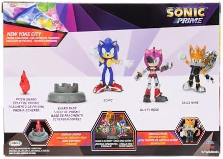 JAKKS Pacific Sonic Prime 2.5" Figure Multipack with Sonic, Tails Nine & The Prism Shard with Display Base!