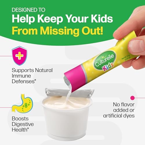 Culturelle Kids Packets Daily Probiotic Supplement | Helps Support a Healthy Immune & Digestive System* | #1 Pediatrician Recommended Brand††† | 50 Single Packets | Package May Vary | From the #1 Pediatrician-Recommended Brand± Digestive Gut Health & Imm…