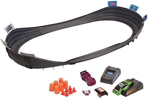 Slot Car Race Track Sets | NASCAR Crash Circuit Short Track | 2 Electric Powered Cars with Flash Chargers | Race Tracks for Kids Ages 4-8 | Car