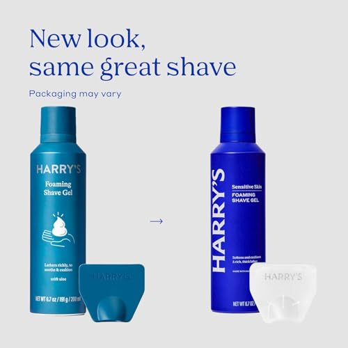 Harry's Original Shaving Kit for Men - Razor Handle, 3 Refills, Shave Gel