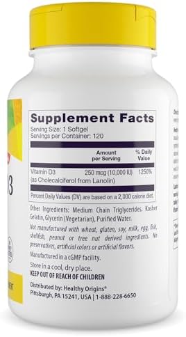 Healthy Origins Vitamin D3 10,000 IU 250 mcg, 360 Softgels