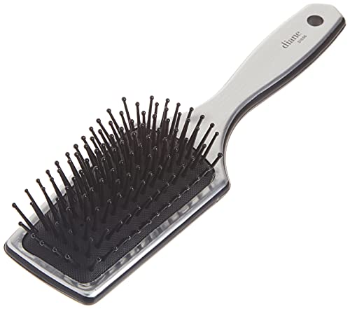 Diane Small Cushion Paddle Brush, 13-Row, Ideal for Medium to Thick Hair, Detangling and Smoothing, Silver
