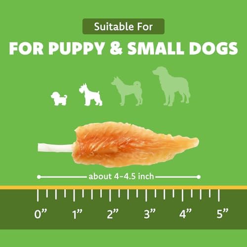 MON2SUN Dog Treats, Chicken Wrapped Triangle Rawhide Sticks, 10.08 oz