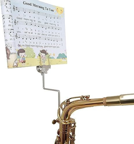 Alto Saxophone Marching Lyre Clamp-On Holder Lyre Sax Nickel-Plated Sheet Music Clip 1Pcs