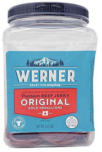 Werner Jerky Medallions Circle Jerky Slices in Original – Bulk Beef Jerky 11.8 Ounces, Made in the USA