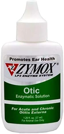 PKB Animal Health Zymox Otic Enzymatic Solution for Dogs and Cats to Soothe Ear Infections Without Hydrocortisone for Itch Relief, 1.25oz