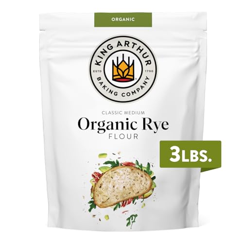 King Arthur Organic Medium Rye Flour - 3 lbs for Complex Flavorful Breads & Baked Goods - 100% US Grown & Milled - Non-GMO Project Verified - Robust