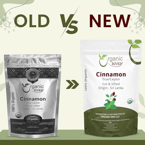Organic Way True Ceylon Cinnamon Cut & Sifted Origin - Sri Lanka (8 Ounce)