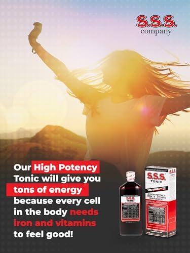 S.S.S. Tonic Liquid Iron & Vitamin B Supplement with B1, B2 & B3, 20 Fl Oz | High-potency, easy-to-take formula for daily energy support; made in USA