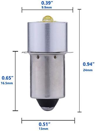 2 Pack P13.5S LED Replacement Bulbs DC 3W 4-12V LED Upgrade Bulb for Maglight Flashlight on 3 4 5 6 Cell Lantern Torch