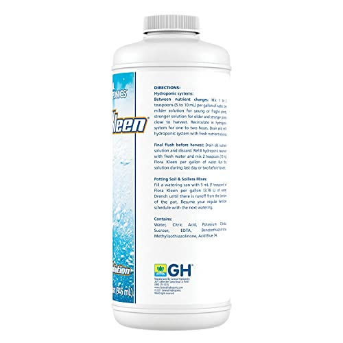 General Hydroponics FloraKleen QT - Mineral Salt Clearing Solution, 1/4 Gallon