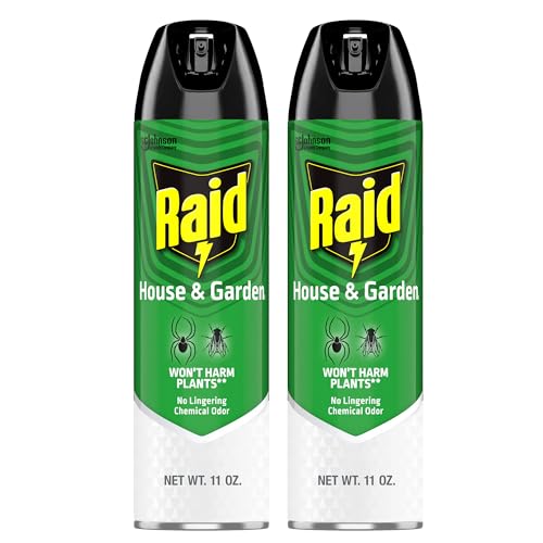 Raid House & Garden Bug Killer Aerosol Kills Bugs on Contact Won’t Harm Plants Indoor and Outdoor Use 11 Ounce (Pack of 1)