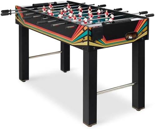 Best Choice Products Foosball Table for Kids and Adults, Game Room Soccer Game Table w/ 2 Balls, 2 Cup Holders, Ergonomic Handles, Chrome Finished Metal Bars