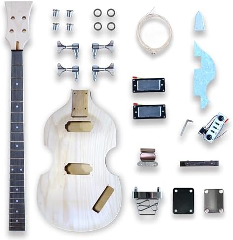 DIY Electric Violin Bass Guitar Kits SVL Style Electric Bass Guitar Kits Basswood Body Maple neck