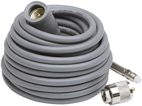 K40 K4018FME 18ft Super Mini-8 CB Antenna Cable with Removable FME Connector, Black