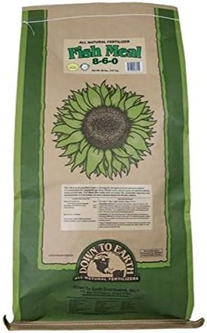 Down to Earth Fish Meal All Natural Fertilizer 8-6-0 OMRI & CDFA Listed, 50 lb.