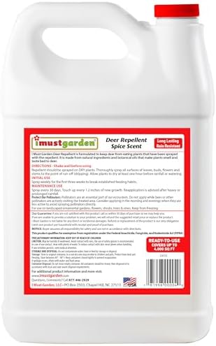 I Must Garden Deer Repellent: Powerful All-Natural Protection, 32oz Spice | Ready to Use Spray - Safe for Plants Pets & Pollinators - Pleasant Scent - Long-Lasting Control