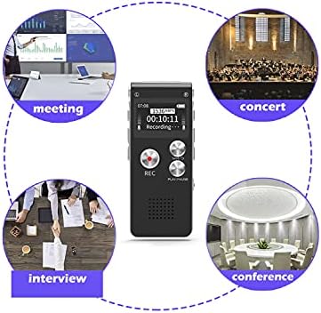 Digital Voice Recorder 16GB Voice Recorder with Playback for Lectures - USB Rechargeable Dictaphone Upgraded Small Tape Recorder Device