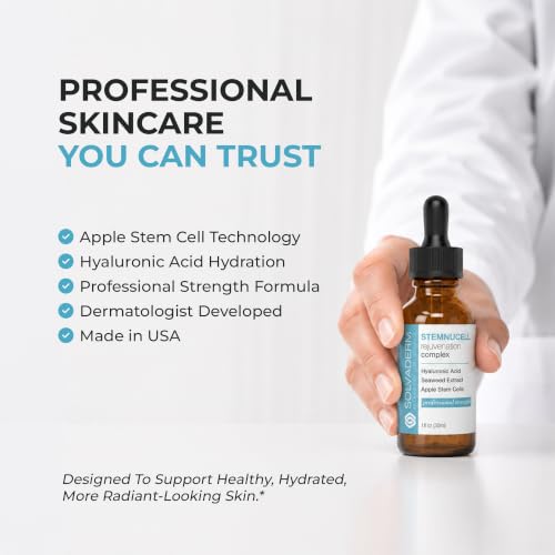 Solvaderm Stemnucell Anti-Aging Facial Serum – Reduces Wrinkles, Fine Lines & Expression Lines – Plant Stem Cells