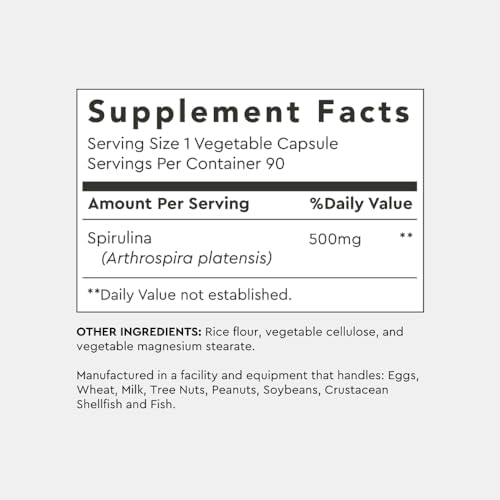 Alaya Pure Spirulina 500mg Hawaiian Blue Green Algae 90 Capsules