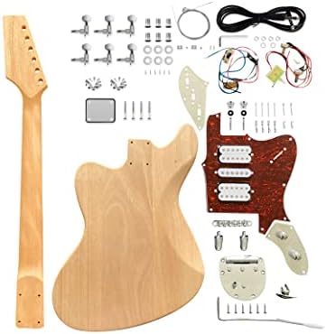 DIY Electric Guitar Kit Beginner Kit Right Handed Jazzmaster Style | 6 String, Mahogany Body, Mahogany Neck, Rosewood Fretboard, Chrome Hardware
