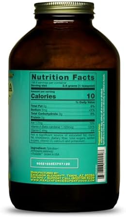 HealthForce SuperFoods Spirulina Manna, All-Natural Nutrient-Rich Superfood, Vitamins, Minerals, Amino Acids, Organic, Vegan, Gluten-Free, Non-GMO