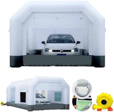 GORILLASPRO Portable Inflatable Paint Booth 26x15x10Ft, Inflatable Spray Booth with 2 Blowers (950W+950W)