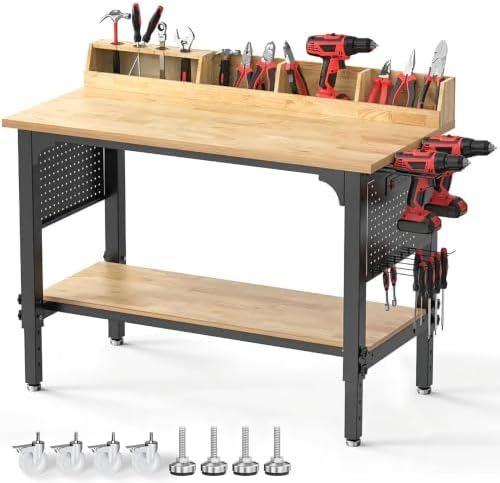 Northsky 48" Adjustable Height Work Bench- 2200 LBS Capacity with Wheels