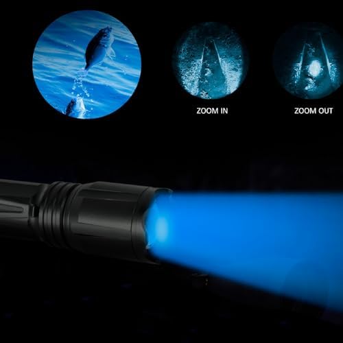 Upgraded Zoomable Red Flashlight, 4 Color in 1 | Green Red Blue White Multi-Color RGBW LED, Memory Function, Night Vision, Fishing, Astronomy