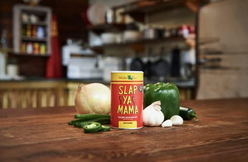 Slap Ya Mama Cajun Seasoning from Louisiana, Hot Blend, No MSG and Kosher, 8 Ounce Can | one 8 oz canister of Hot Blend Cajun seasoning for chicken, seafood, vegetables, grilling, and everyday meals.
