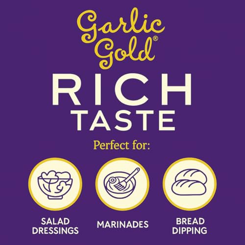 Garlic Gold Extra Virgin Olive Oil Infused with Garlic, Premium Certified USDA Organic, Low FODMAP, Cold Pressed (250 mL, 6 Pack) | 8.44 Fl Oz - 250 ml (6 Pack), First Cold Pressed, Hand Crafted, Artisanal, USDA Organic, Low FODMAP, Gluten Free