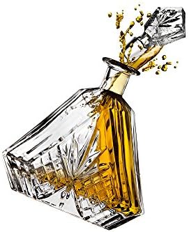 Whiskey Decanter for Liquor Scotch Bourbon or Wine, Irish cut Triangular - 750ml