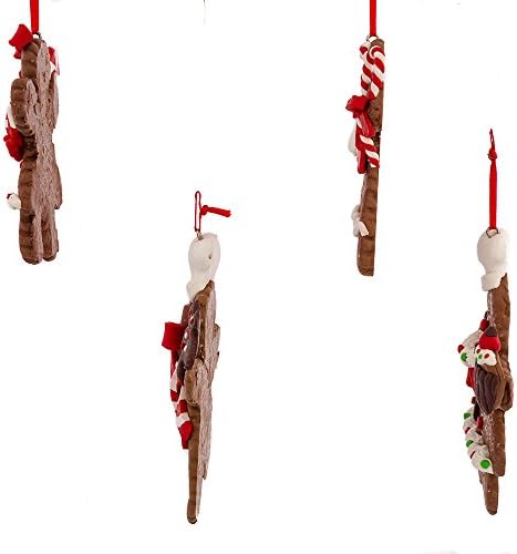 Kurt Adler 4-Inch Claydough Gingerbread Ornament, Set of 4